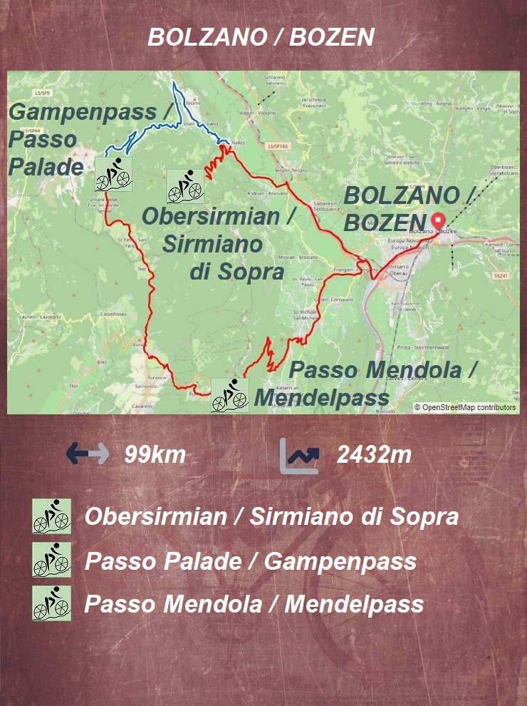 Bolzano - Sirmiano di Sopra - Gampen Pass