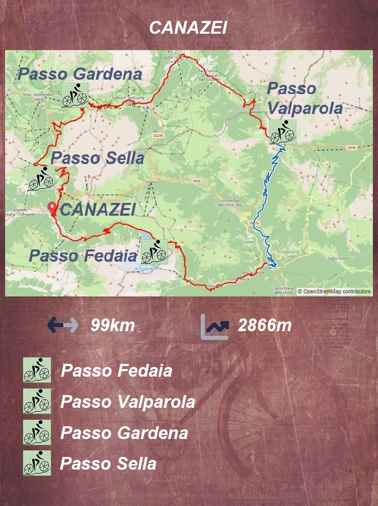 Canazei - Fedaia - Falzarego - Valparola - Gardena - Sella