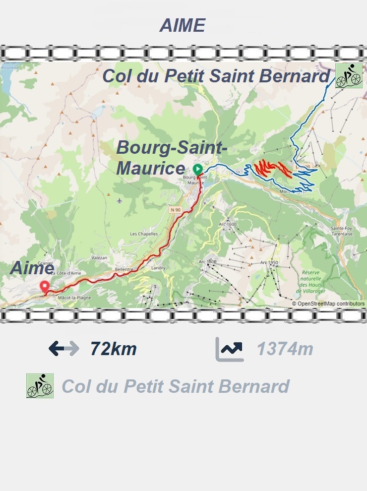 Bourg-Saint-Maurice - Col de Petit Saint Bernard - Aime