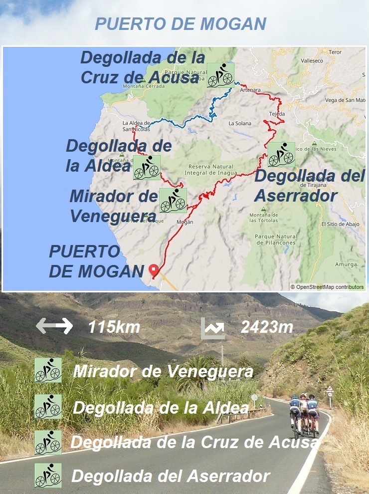 Puerto de Mogán - Mirador de Veneguera - Degollada de la Aldea - Degollada de la Cruz de Acusa - Degollada del Aserrador - Puerto de Mogán