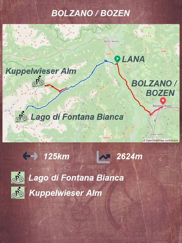 Lana - Lago di Fontana Bianca - Kuppelwieser Alm - Bolzano / Bozen