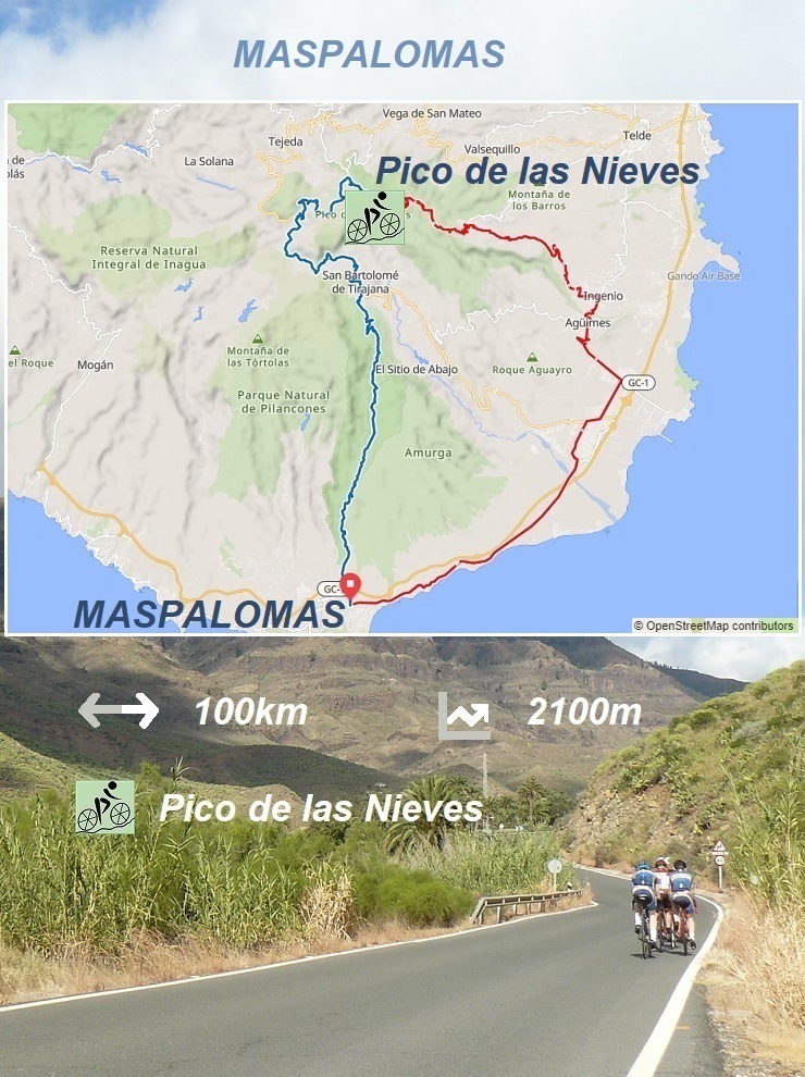 Maspalomas - Alto de Fataga - Cruz Grande - Pico de las Nieves - Maspalomas